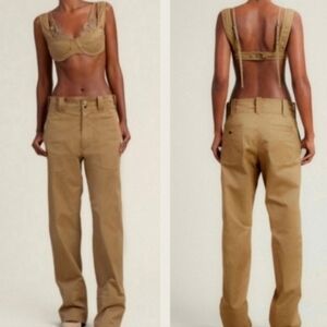 ORSEUND IRIS CARPENTER PANTS IN DARK KHAKI